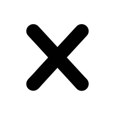 Çapraz simge. Beyaz arka planda Siyah Haç simgesi. Vektör illüstrasyonu