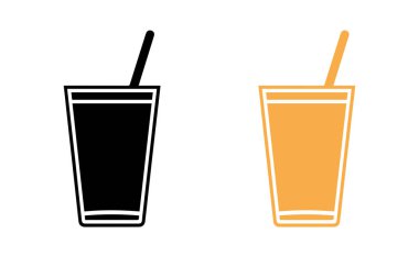 Beyaz arka planda içki ikonu, siluet ve düz stil konsepti. vektör illüstrasyonu