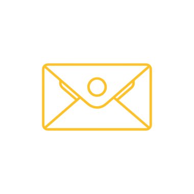 E- posta simgesi. Beyaz arkaplanda ana renk e- posta simgesi. Vektör illüstrasyonu