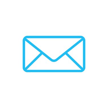 E- posta simgesi. Beyaz arkaplanda ana renk e- posta simgesi. Vektör illüstrasyonu