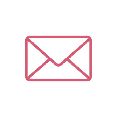 E- posta simgesi. Beyaz arkaplanda ana renk e- posta simgesi. Vektör illüstrasyonu