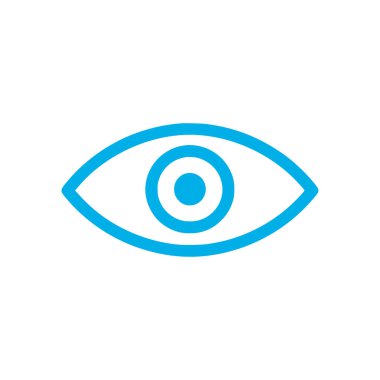 Beyaz arka planda bir göz simgesi. Düz moda vektör illüstrasyonuName