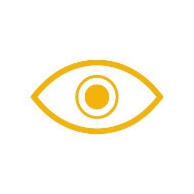 Beyaz arka planda bir göz simgesi. Düz moda vektör illüstrasyonuName