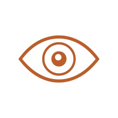 Beyaz arka planda bir göz simgesi. Düz moda vektör illüstrasyonuName