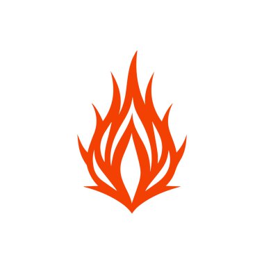 Beyaz arka planda alev ikonu ateşle. Düz moda vektör illüstrasyonuName