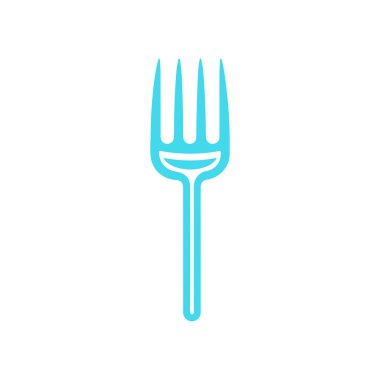 Beyaz arkaplanda çatal simgesi. Düz moda vektör illüstrasyonuName