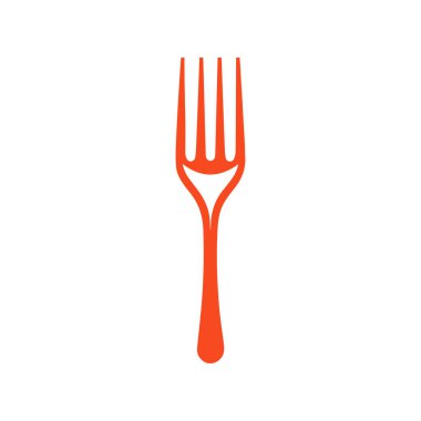 Beyaz arkaplanda çatal simgesi. Düz moda vektör illüstrasyonuName