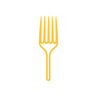 Beyaz arkaplanda çatal simgesi. Düz moda vektör illüstrasyonuName