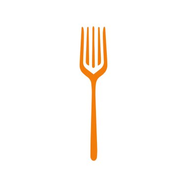 Beyaz arkaplanda çatal simgesi. Düz moda vektör illüstrasyonuName