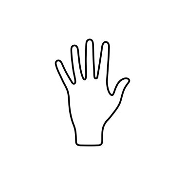 El ikonu. Beyaz arka planda Kara El simgesi. Vektör illüstrasyonu