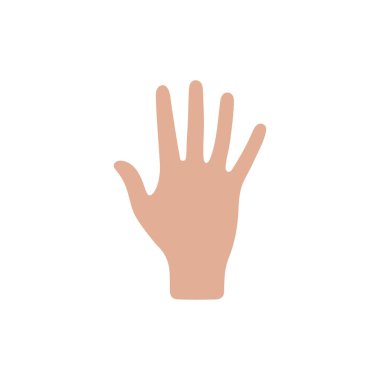 Beyaz arka planda el simgesi. Düz moda vektör illüstrasyonuName