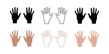 El simgeleri seti. Düz biçimli vektör illüstrasyonu