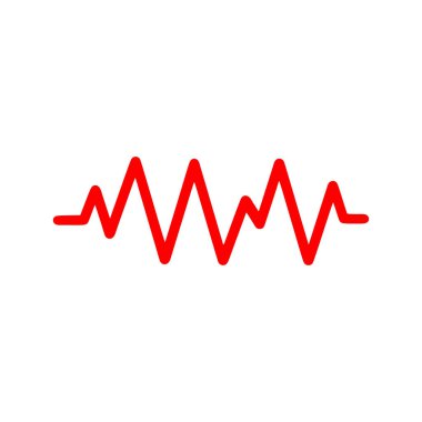 Beyaz arka planda kalp atışı monitörü nabız çizgisi ikonu. Düz moda vektör illüstrasyonuName