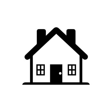 Ev ikonu. Beyaz arka planda Kara Saray simgesi. Vektör illüstrasyonu