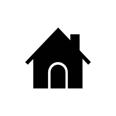 Ev ikonu. Beyaz arka planda Kara Saray simgesi. Vektör illüstrasyonu