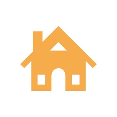 Beyaz arka planda ev simgesi. Düz moda vektör illüstrasyonuName