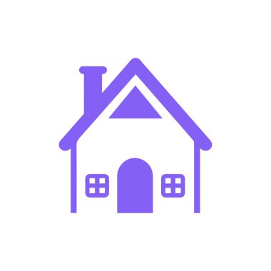 Beyaz arka planda ev simgesi. Düz moda vektör illüstrasyonuName