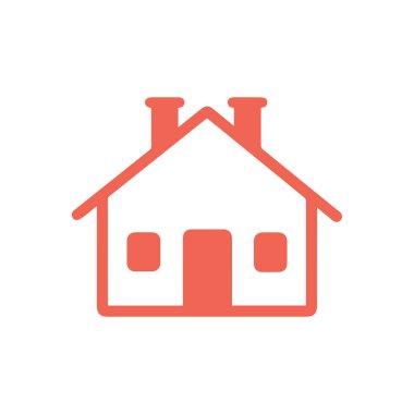 Beyaz arka planda ev simgesi. Düz moda vektör illüstrasyonuName