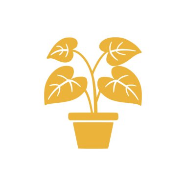 Beyaz arka planda kapalı bitki simgesi. Düz moda vektör illüstrasyonuName