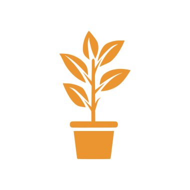 Beyaz arka planda kapalı bitki simgesi. Düz moda vektör illüstrasyonuName