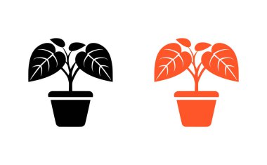 Beyaz arka planda kapalı bitki simgesi. Düz moda vektör illüstrasyonuName