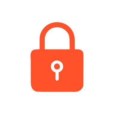 Beyaz arkaplana kilitle. Düz moda vektör illüstrasyonuName