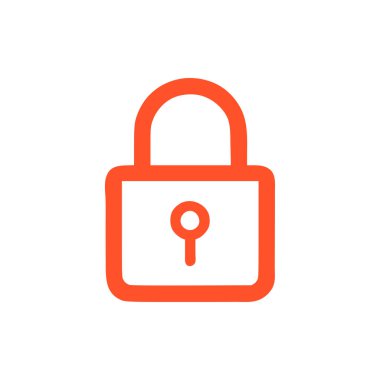 Beyaz arkaplana kilitle. Düz moda vektör illüstrasyonuName