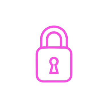 Beyaz arkaplana kilitle. Düz moda vektör illüstrasyonuName