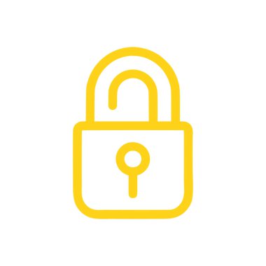 Beyaz arkaplana kilitle. Düz moda vektör illüstrasyonuName