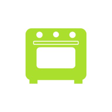 Beyaz arkaplanda fırın simgesi. Düz moda vektör illüstrasyonuName