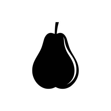 Armut ikonu. Beyaz arkaplanda siyah armut simgesi. Vektör illüstrasyonu