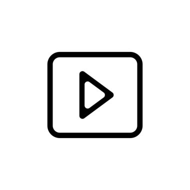 Çal düğmesi simgesi. Beyaz arkaplanda Siyah Oynatma simgesi. Vektör illüstrasyonu