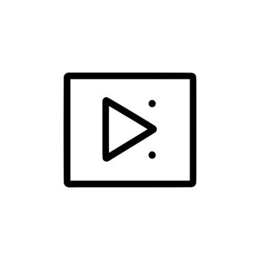 Çal düğmesi simgesi. Beyaz arkaplanda Siyah Oynatma simgesi. Vektör illüstrasyonu