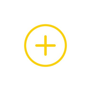 Artı beyaz arkaplanda bir simge. Düz biçimli vektör illüstrasyonu