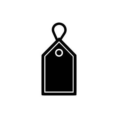 Fiyat etiketi simgesi. Beyaz arkaplanda Siyah Fiyat etiketi simgesi. Vektör illüstrasyonu