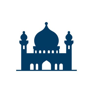 Beyaz arka planda cami simgesi. Düz moda vektör illüstrasyonuName