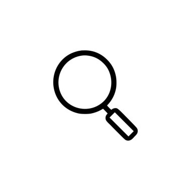 Arama simgesi. Siyah Arama simgesi beyaz arkaplanda. Vektör illüstrasyonu