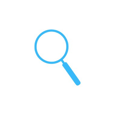 Beyaz arkaplanda arama simgesi. Düz moda vektör illüstrasyonuName