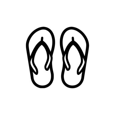 Terlik ikonu. Beyaz arka planda siyah terlik simgesi. Vektör illüstrasyonu