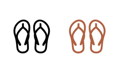 Terlik ikonu. Beyaz arka planda siyah ve düz terlik ikonu. Vektör illüstrasyonu