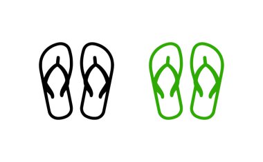 Terlik ikonu. Beyaz arka planda siyah ve düz terlik ikonu. Vektör illüstrasyonu