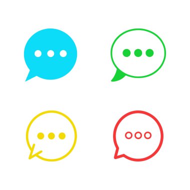 Beyaz arkaplanda konuşma balonu simgesi ayarlandı. Düz moda vektör illüstrasyonuName