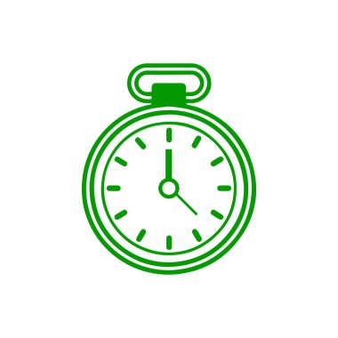 Beyaz arkaplanda Stopwatch simgesi. Düz moda vektör illüstrasyonuName