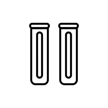Test tüpü simgesi. Beyaz arkaplanda siyah test tüpü simgesi. Vektör illüstrasyonu