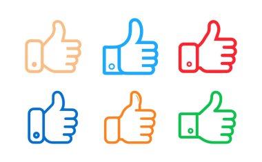 Beyaz arkaplanda başparmak yukarı simgesi. Düz moda vektör illüstrasyonuName