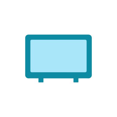 Beyaz arkaplanda TV simgesi. Düz moda vektör illüstrasyonuName