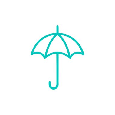 Beyaz arkaplanda şemsiye simgesi. Düz moda vektör illüstrasyonuName