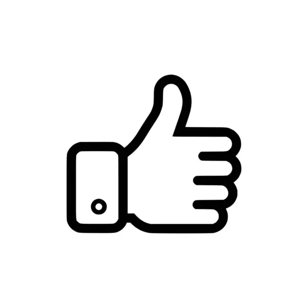 Başparmaklar yukarı simgesi. Beyaz arkaplanda siyah başparmak simgesi. Vektör illüstrasyonu