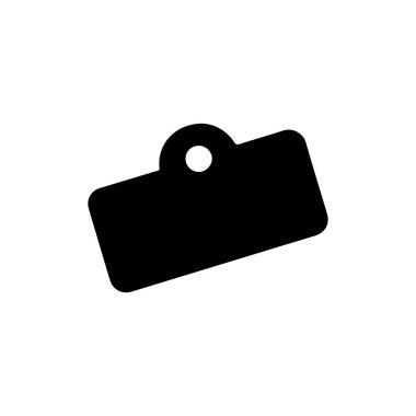 Tek bir siyah bagaj ya da bavul ikonu, sade beyaz arka plana çapraz eğimli bir sapı delik. Web ve yazdırma tasarımları için uygun.