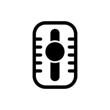 Beyaz arka planda eski moda bir mikrofonun siyah taslak simgesi. Mikrofon, çeşitli yaratıcı projeler için uygun bir vintage tasarım olarak tasarlanmıştır..